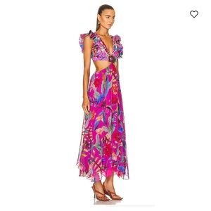 PatBO Zamia Belted Floral Cut Out Midi-Dress